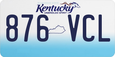 KY license plate 876VCL