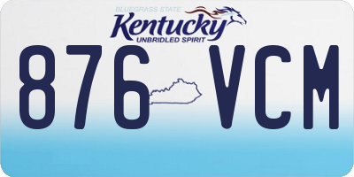 KY license plate 876VCM