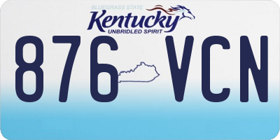 KY license plate 876VCN