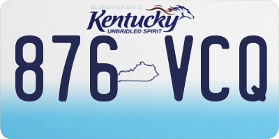 KY license plate 876VCQ