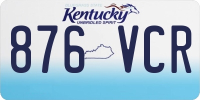 KY license plate 876VCR