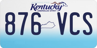KY license plate 876VCS