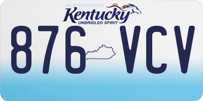 KY license plate 876VCV