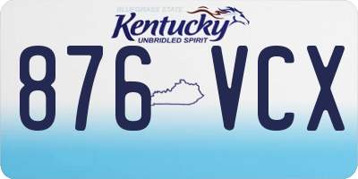 KY license plate 876VCX
