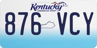 KY license plate 876VCY