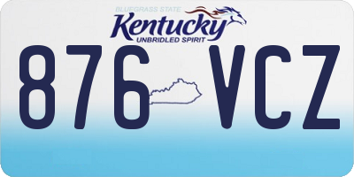 KY license plate 876VCZ