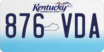 KY license plate 876VDA