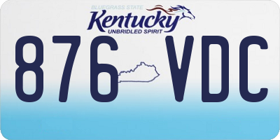 KY license plate 876VDC