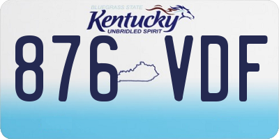 KY license plate 876VDF