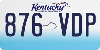 KY license plate 876VDP