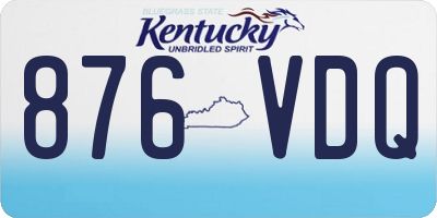 KY license plate 876VDQ