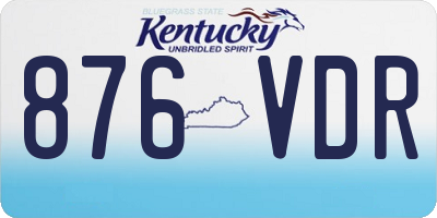 KY license plate 876VDR