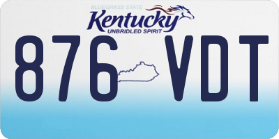 KY license plate 876VDT