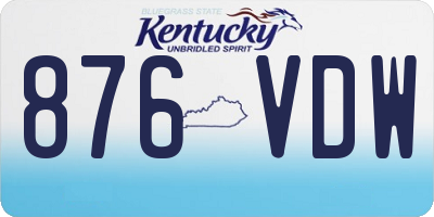 KY license plate 876VDW