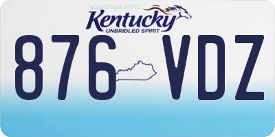 KY license plate 876VDZ