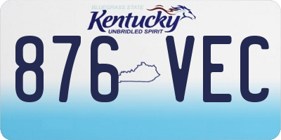 KY license plate 876VEC