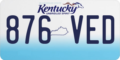 KY license plate 876VED