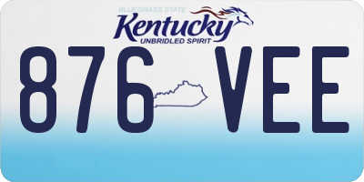 KY license plate 876VEE