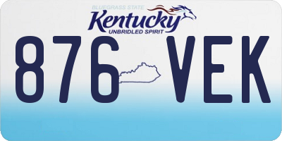 KY license plate 876VEK