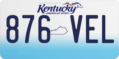 KY license plate 876VEL