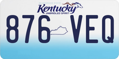 KY license plate 876VEQ