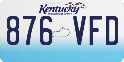 KY license plate 876VFD