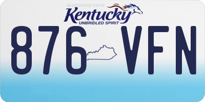KY license plate 876VFN