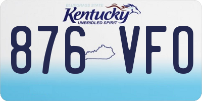 KY license plate 876VFO