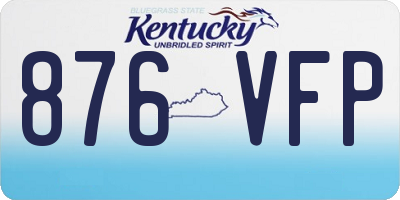 KY license plate 876VFP