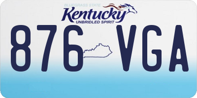 KY license plate 876VGA