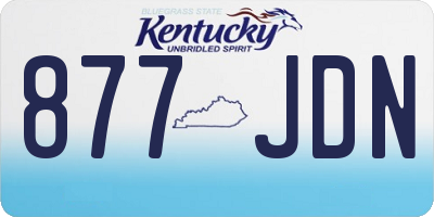 KY license plate 877JDN