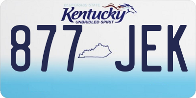KY license plate 877JEK