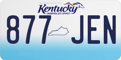 KY license plate 877JEN