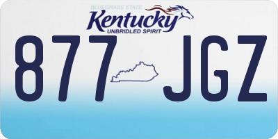 KY license plate 877JGZ
