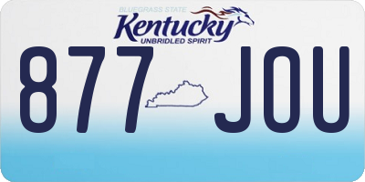 KY license plate 877JOU