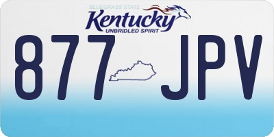 KY license plate 877JPV