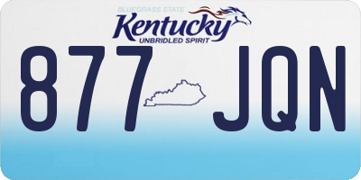 KY license plate 877JQN