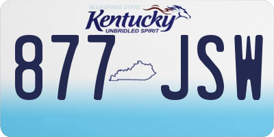 KY license plate 877JSW