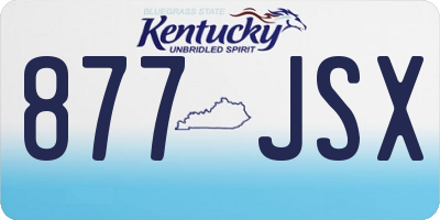 KY license plate 877JSX