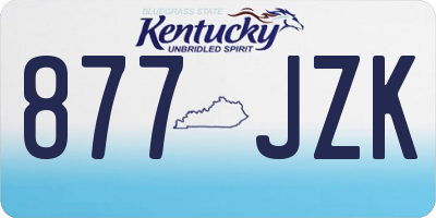 KY license plate 877JZK