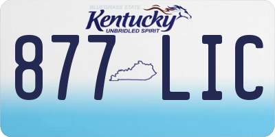 KY license plate 877LIC
