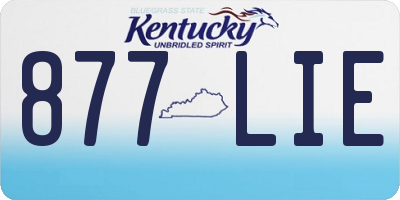 KY license plate 877LIE