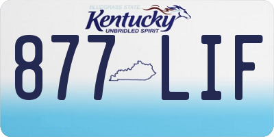 KY license plate 877LIF