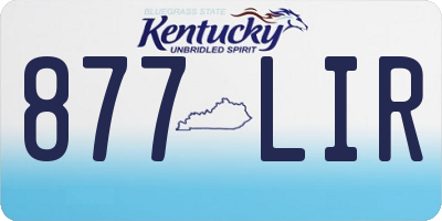 KY license plate 877LIR