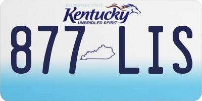 KY license plate 877LIS