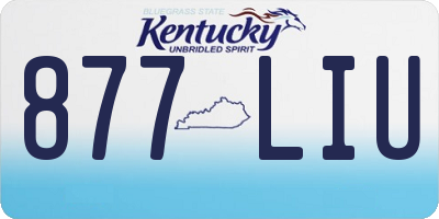 KY license plate 877LIU