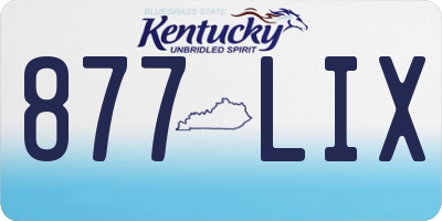 KY license plate 877LIX