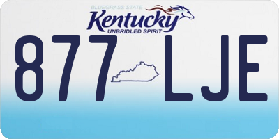 KY license plate 877LJE