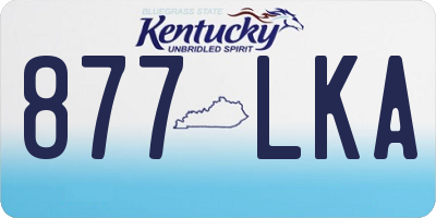KY license plate 877LKA