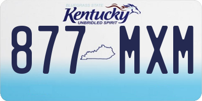 KY license plate 877MXM